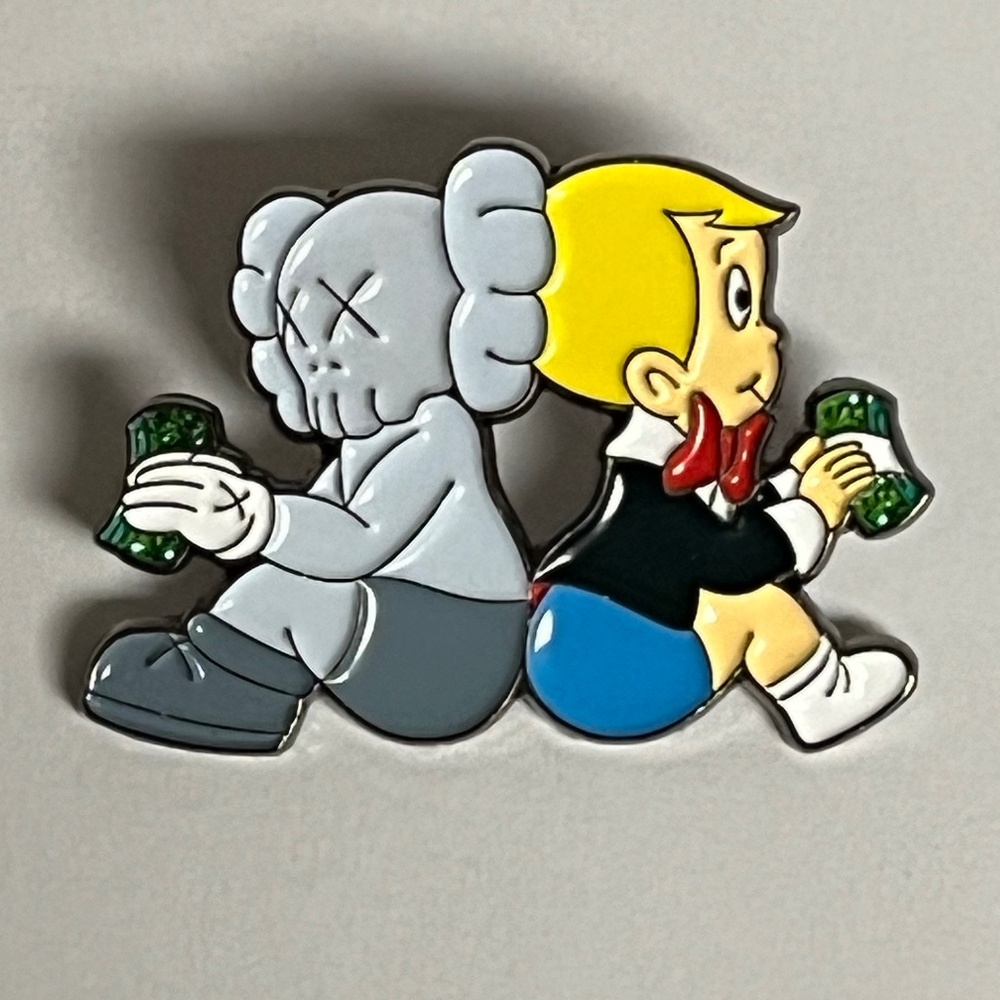 KAWS x Richie Rich Money Hat Pin Streetwear Hats Bag Fitted New Era Glitter